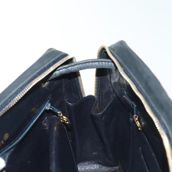 CHANEL V Stitch Shoulder Bag Cotton Red Gold CC Auth 140715 - Picture 12 of 16